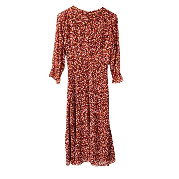 Madewell Long Sleeve Crossover Midi Dress Clipdot Spring Prairie Size medium - Picture 9 of 11